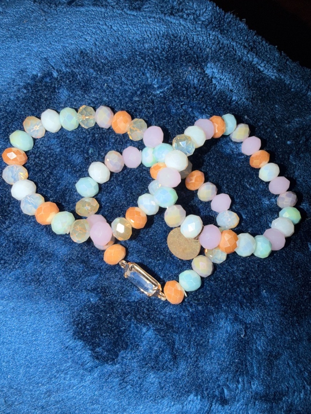 Pastel Multi-Bead Stretch Bracelet Set - Peach, Mint & Lavender